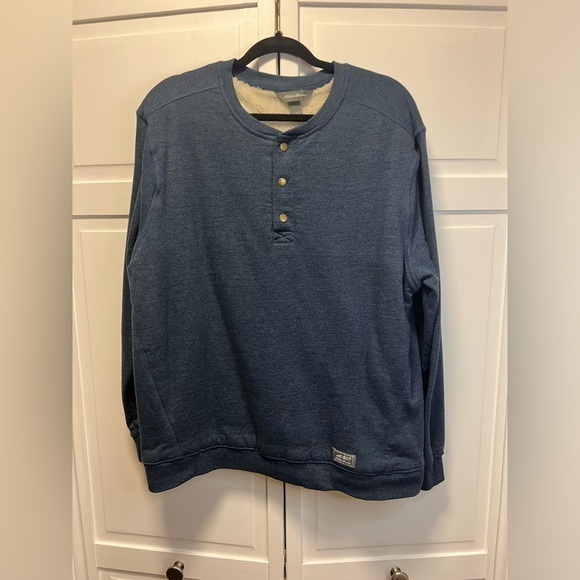 Eddie Bauer Everyday Fleece Faux Shearling-Lined Henley Size Men’s Large - Picture 1 of 11